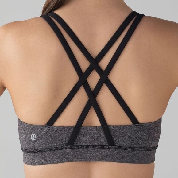 Lululemon Energy Bra in Heathered Black / Black Size 6 - Picture 1 of 9